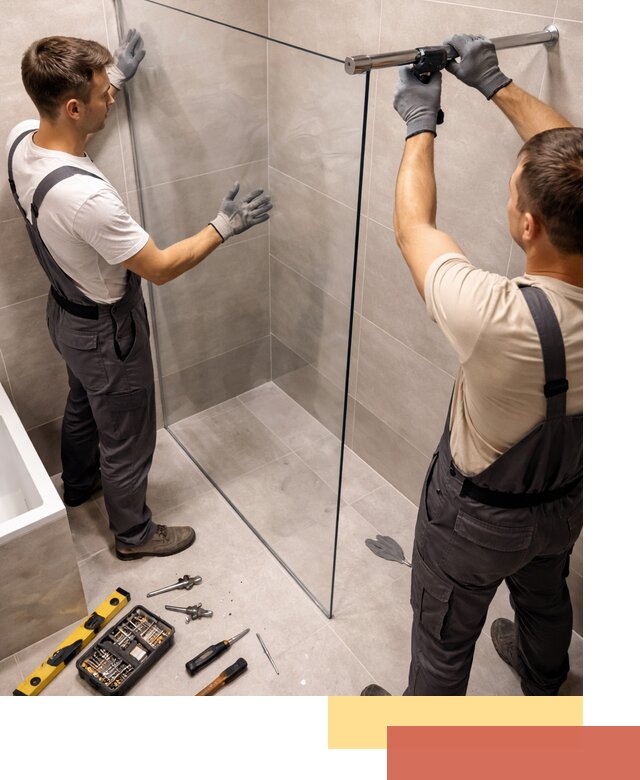 Стеклянные перегородки для душа в Пензе — изготовление и монтаж