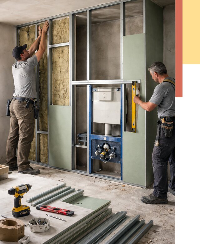 Установка сантехнических перегородок в Пензе от 8725 руб. | ОТДЕЛОЧНИК-Пнз