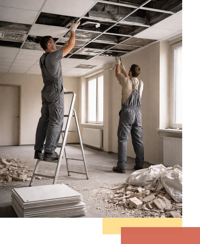 Демонтаж потолков Армстронг профессионально в Пензе