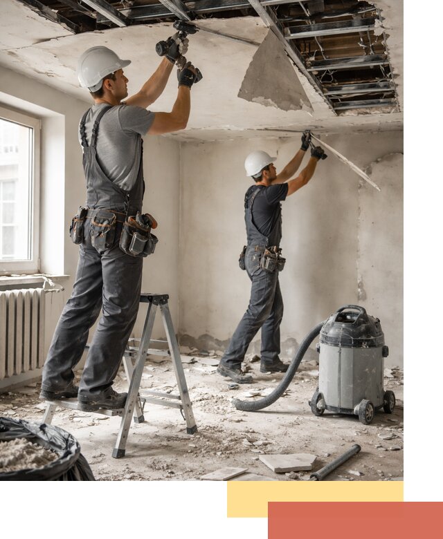 Демонтаж гипсокартонного потолка в Пензе быстро и аккуратно