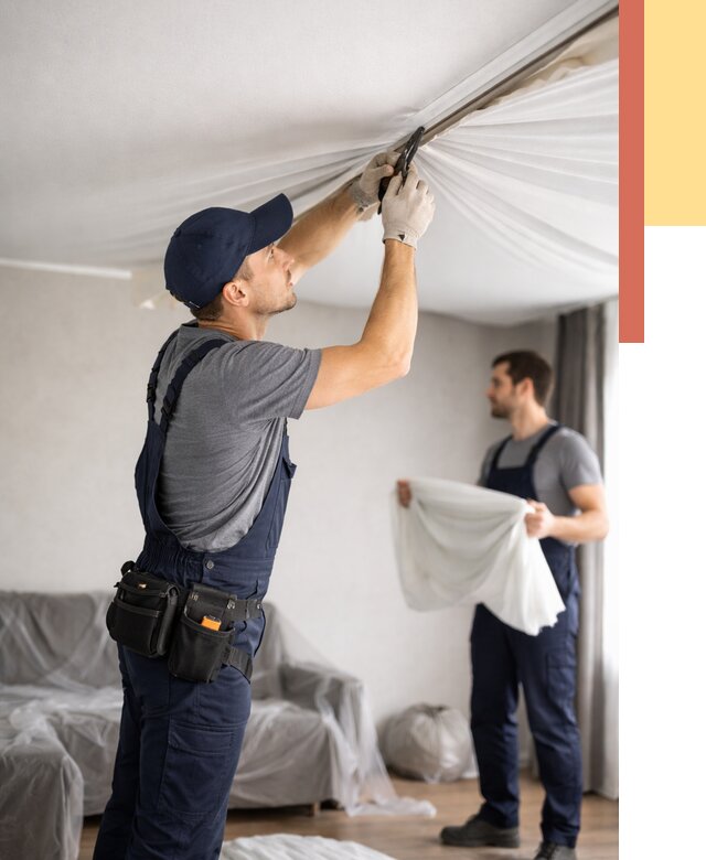 Демонтаж натяжного потолка в Пензе от 4619 руб. — снятие и разбор под ключ | ОТДЕЛОЧНИК-Пнз