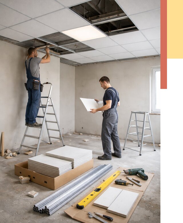 Монтаж потолка армстронг в Пензе от 4619 руб/м2 — быстрая установка под ключ | ОТДЕЛОЧНИК-Пнз