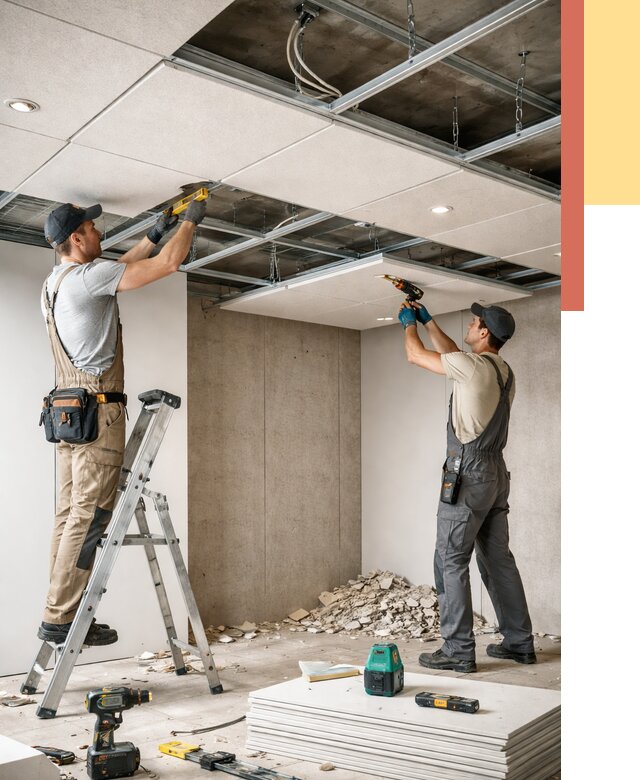 Монтаж акустического потолка в Пензе от 6672 руб/м2 — быстро и недорого | ОТДЕЛОЧНИК-Пнз