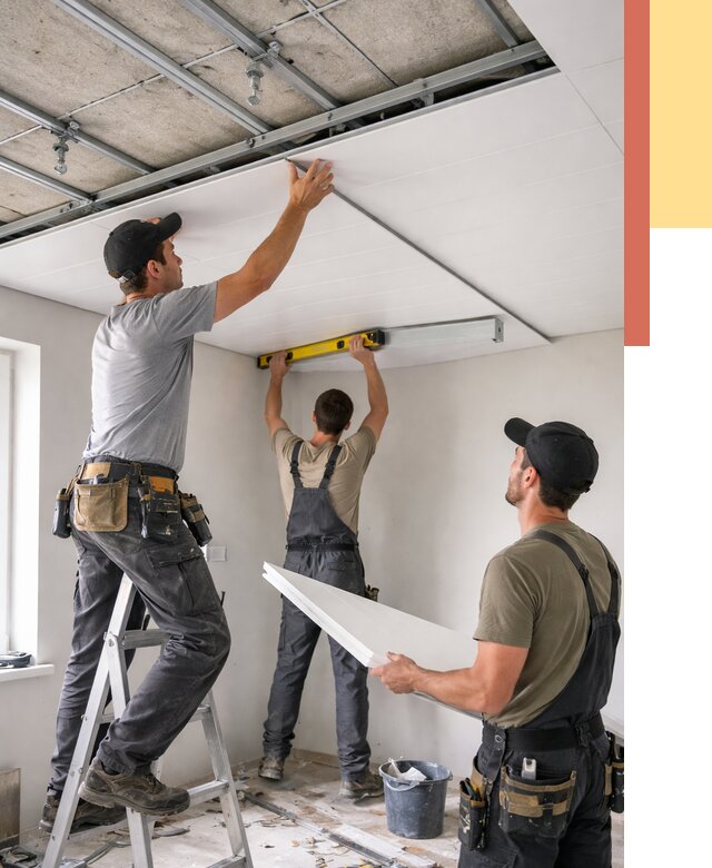 Монтаж потолка из ПВХ панелей в Пензе от 3593 руб./м2 — быстро и недорого | ОТДЕЛОЧНИК-Пнз