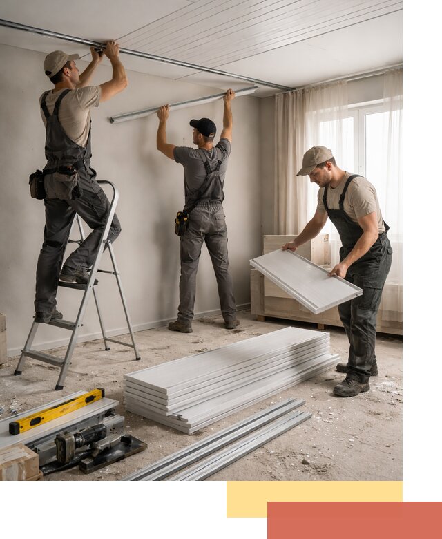 Монтаж потолка из ПВХ панелей в Пензе оперативно и качественно