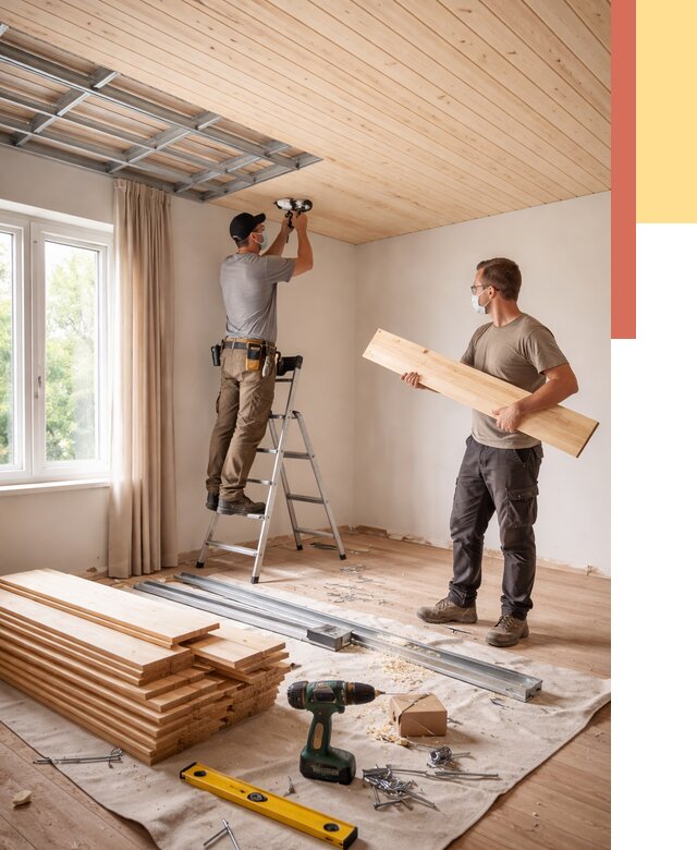 Монтаж потолка из вагонки в Пензе от 6672 руб. | Быстро и недорого — ОТДЕЛОЧНИК-Пнз