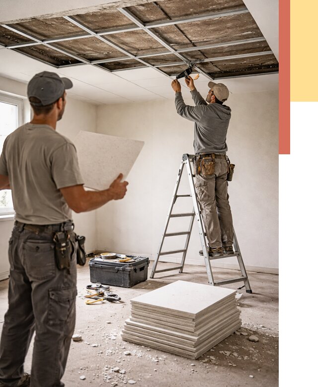 Замена плит подвесного потолка в Пензе от 1796 руб. быстро и недорого | ОТДЕЛОЧНИК-Пнз