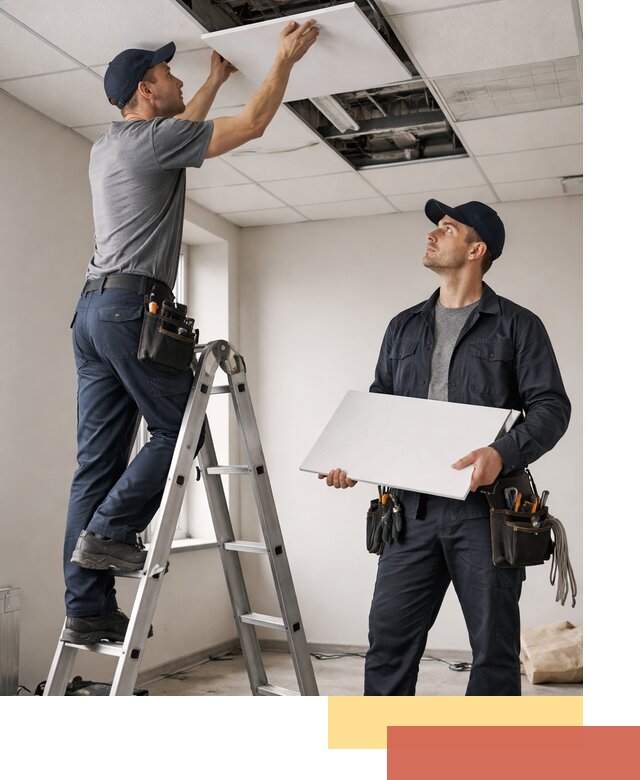 Обслуживание подвесного потолка в Пензе — ремонт и чистка