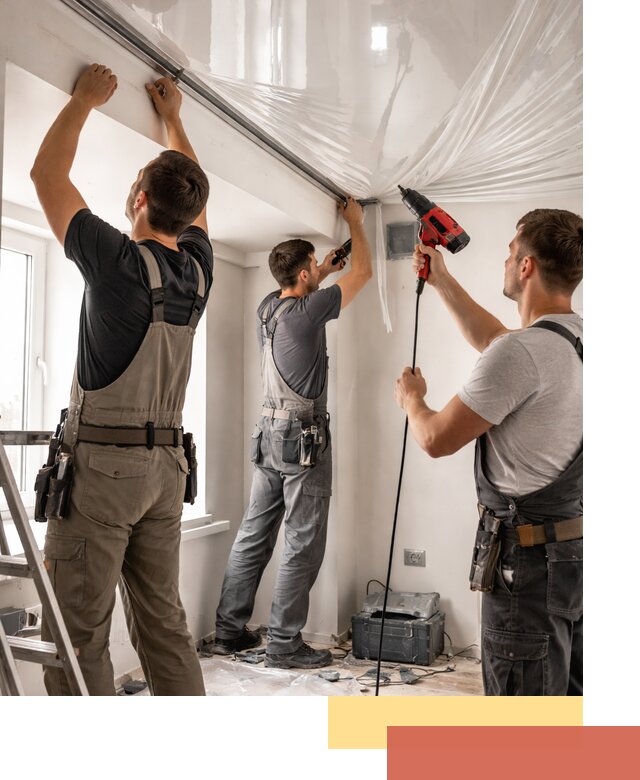 Монтаж глянцевого натяжного потолка в Пензе быстро и качественно