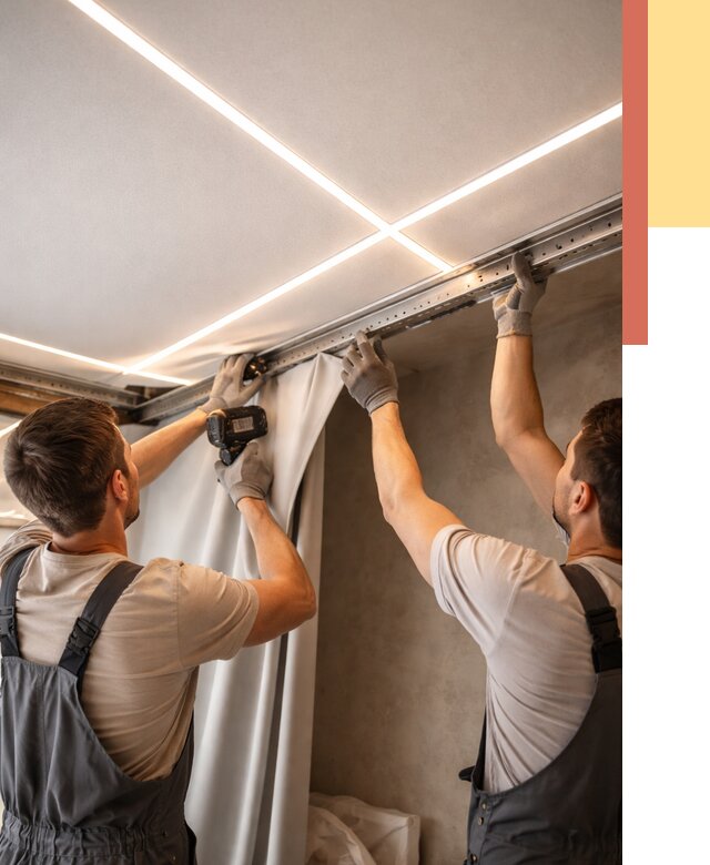 Монтаж натяжного потолка со световыми линиями в Пензе от 1232 руб. | ОТДЕЛОЧНИК-Пнз