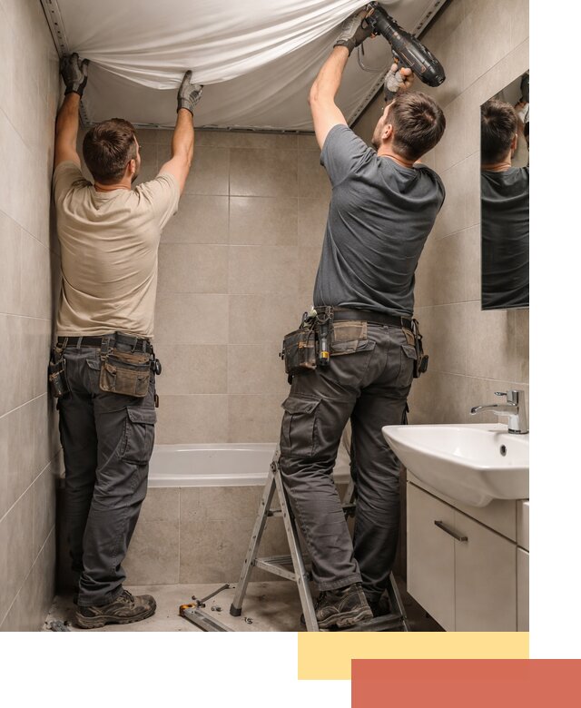 Монтаж натяжного потолка в ванной в Пензе быстро и качественно