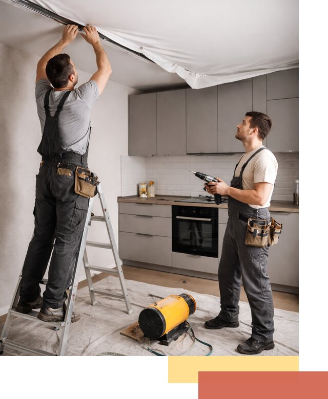 Монтаж натяжного потолка на кухне в Пензе