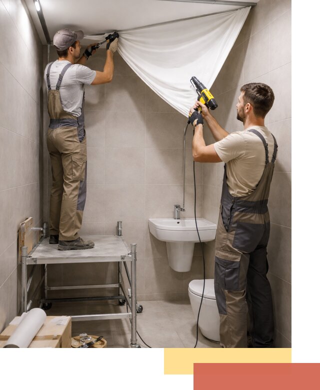 Монтаж натяжного потолка в санузле в Пензе