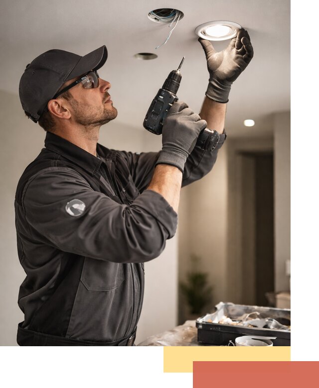 Установка точечных светильников в натяжной потолок в Пензе