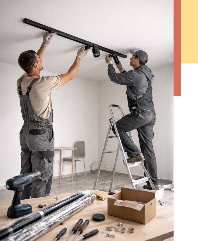 Установка трековых светильников в натяжной потолок в Пензе от 4311 руб. | ОТДЕЛОЧНИК-Пнз