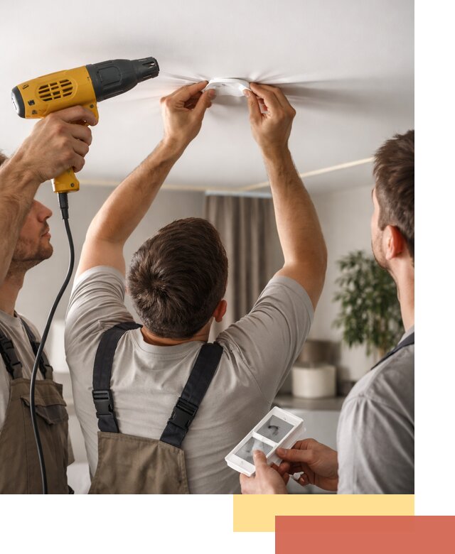 Ремонт прокола полотна натяжного потолка в Пензе