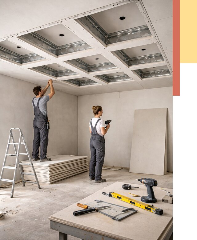 Кессонный потолок из гипсокартона в Пензе от 1899 руб. — монтаж и под ключ | ОТДЕЛОЧНИК-Пнз