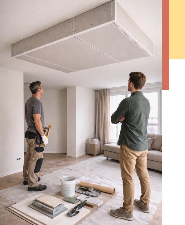 Короб на потолке из гипсокартона в Пензе от 2258 руб. — монтаж и услуги под ключ | ОТДЕЛОЧНИК-Пнз