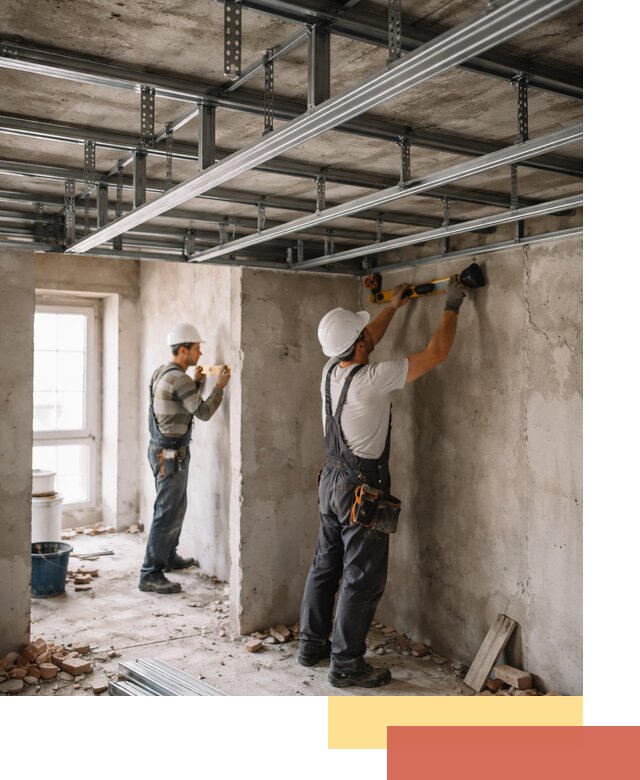 Монтаж каркаса потолка из профильного профиля в Пензе