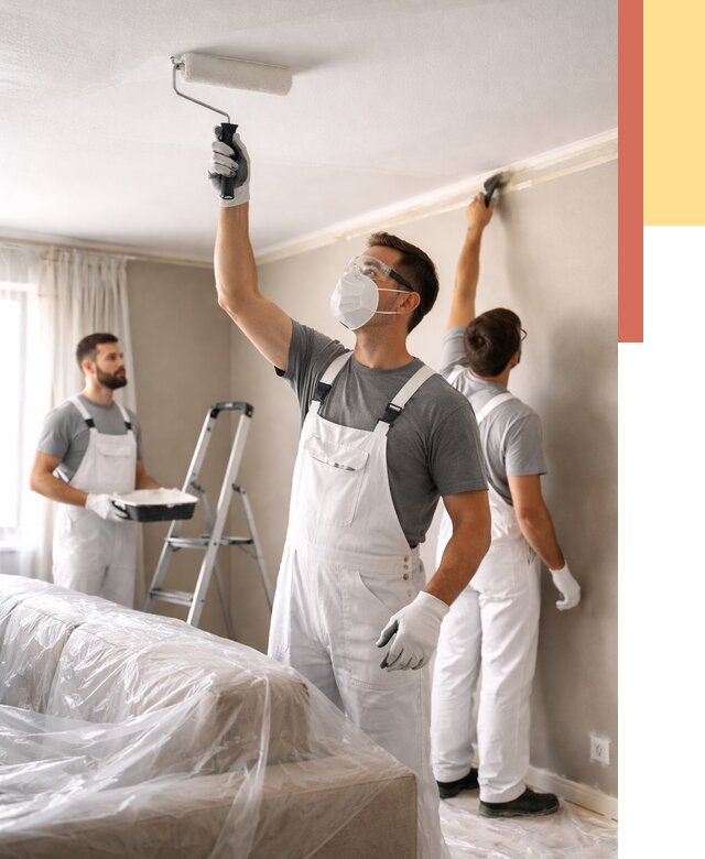 Покраска потолка водоэмельсионной краской в Пензе от 2258 руб/м² — услуги под ключ | ОТДЕЛОЧНИК-Пнз