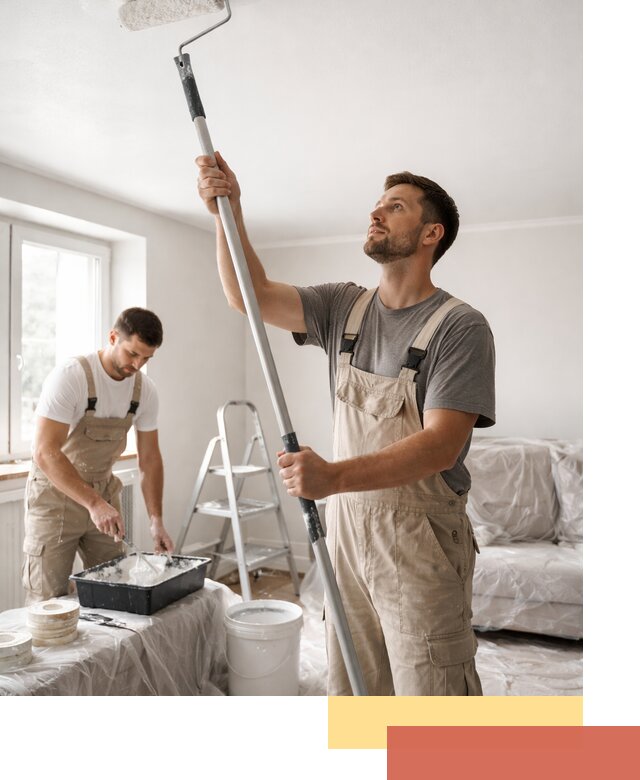 Покраска потолка водоэмульсионной краской в Пензе