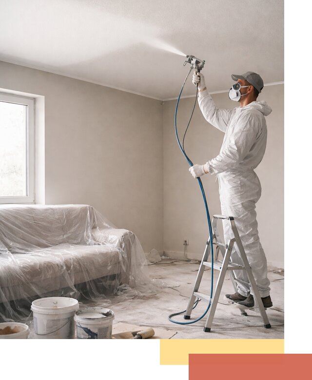 Покраска потолка краскопультом в Пензе быстро и качественно