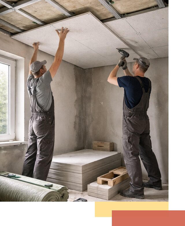 Шумоизоляция потолка панелями ЗИПС в Пензе